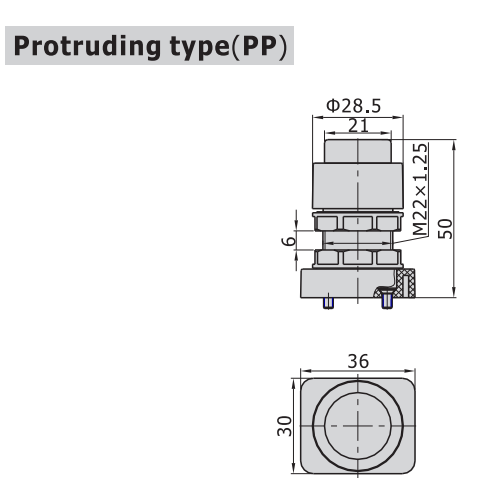 M3PP21006RT AIRTAC MANUAL VALVES, M3 SERIES PROTRUDING TYPE<BR>3 WAY 2 POSITION N.C. , 1/8" NPT PORTS RED BUTTON